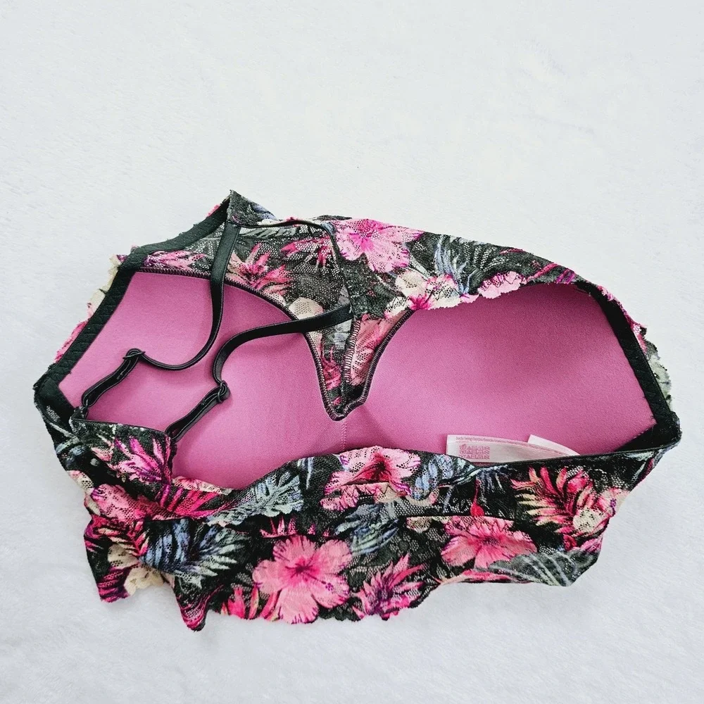 Victoria's Secret Pink Bra Push Up Lace Bra Pullover‎ Wire Support Small